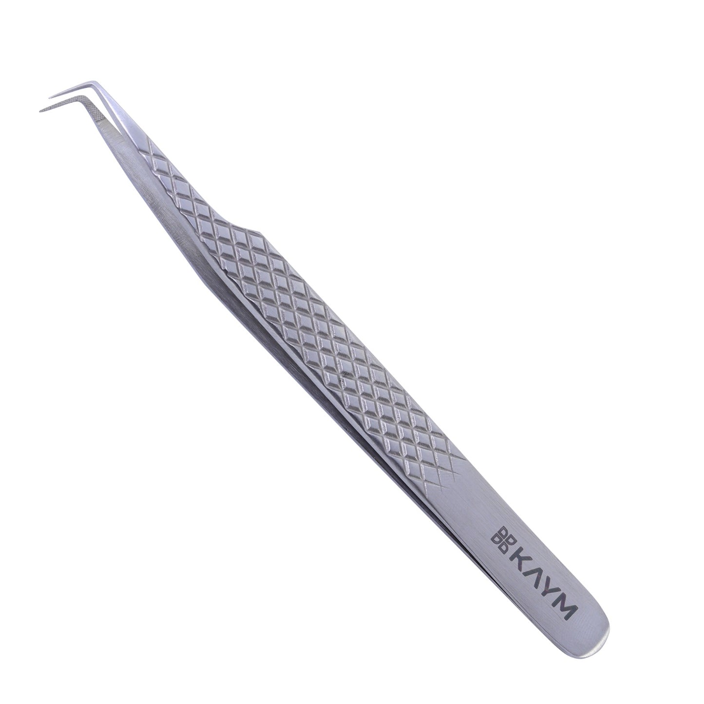 Premium Eyelash Beauty Tool Grip 90 Angle Tweezer - Silver Colour - Stainless Steel